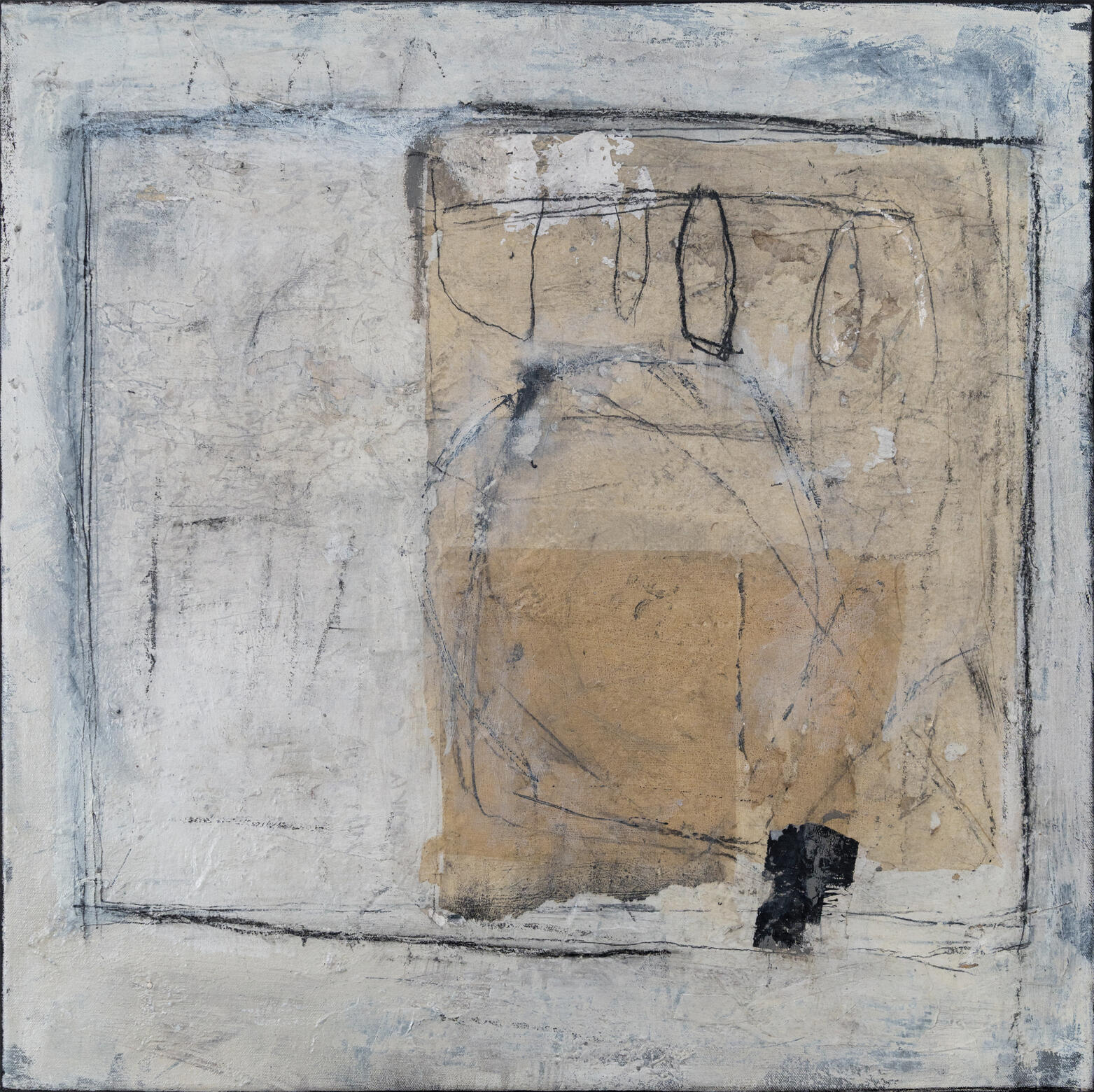 Orbit in Ochre | Mixed Media on Canvas | 65 X 65 cm SOLD