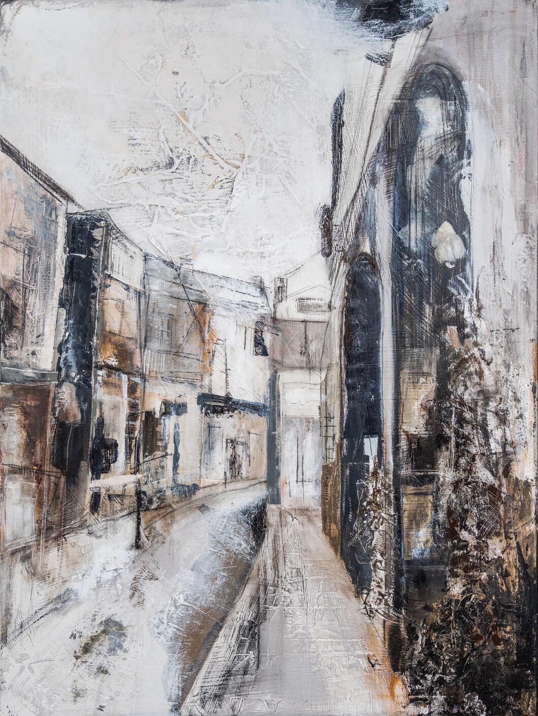 Old Town West II. | Mixed Media on Canvas | 104 X 80 cm