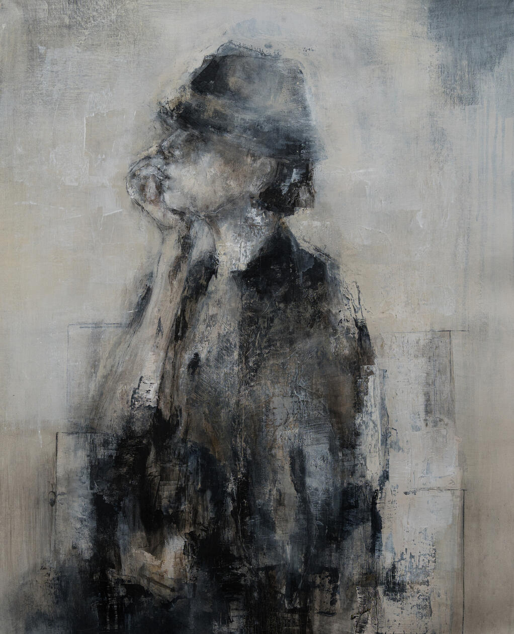 Nocturne in Black & White | Mixed Media on Canvas| 65 X 80 cm