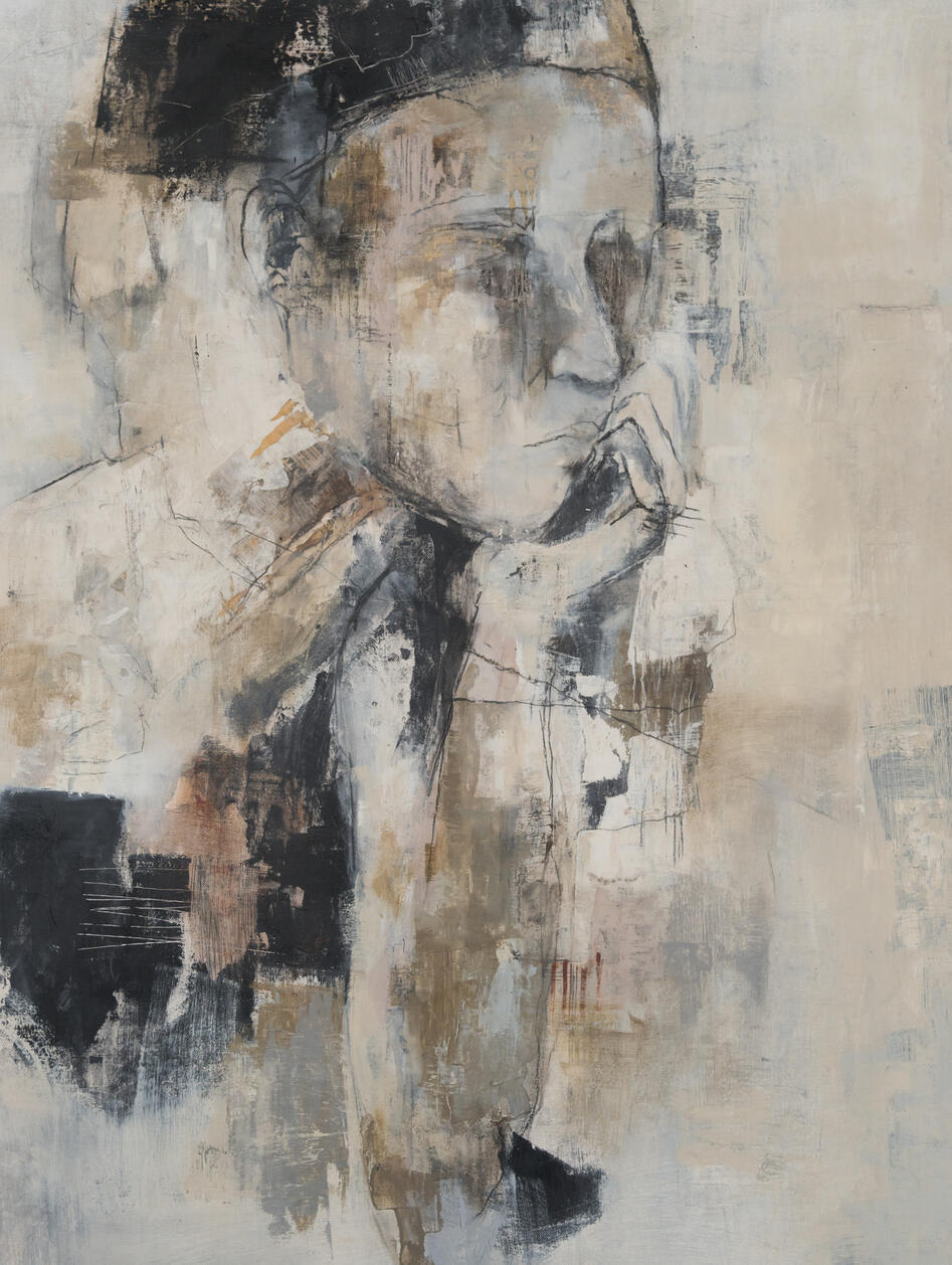 A Little Blue I. | Mixed Media on Canvas | 80 X 90 cm