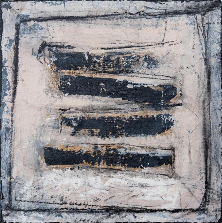 Nine Faces 5. | Mixed Media on Board | 20 X 20/ 5 cm