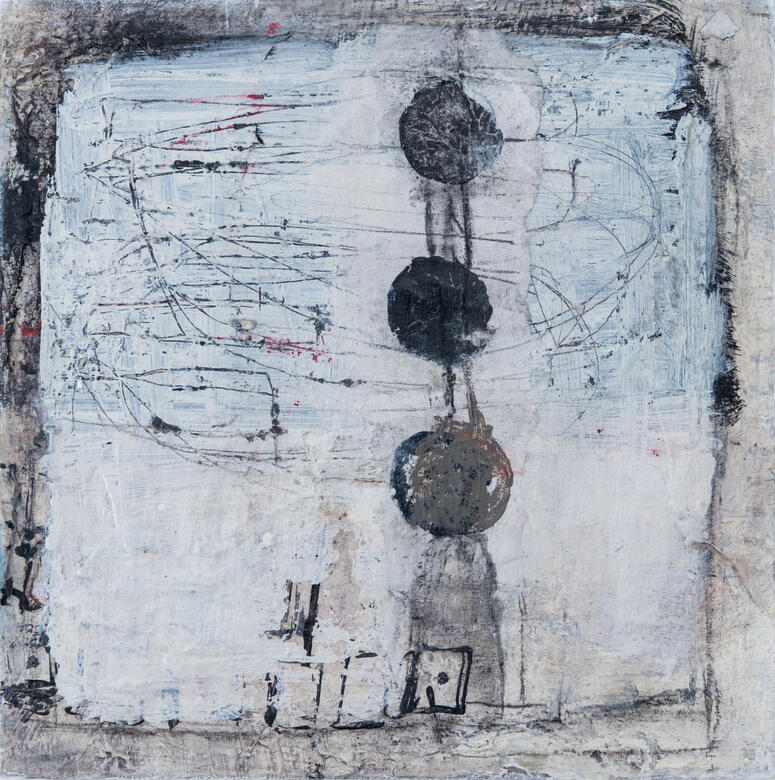 Nine Faces 4. | Mixed Media on Board | 20 X 20/ 5 cm