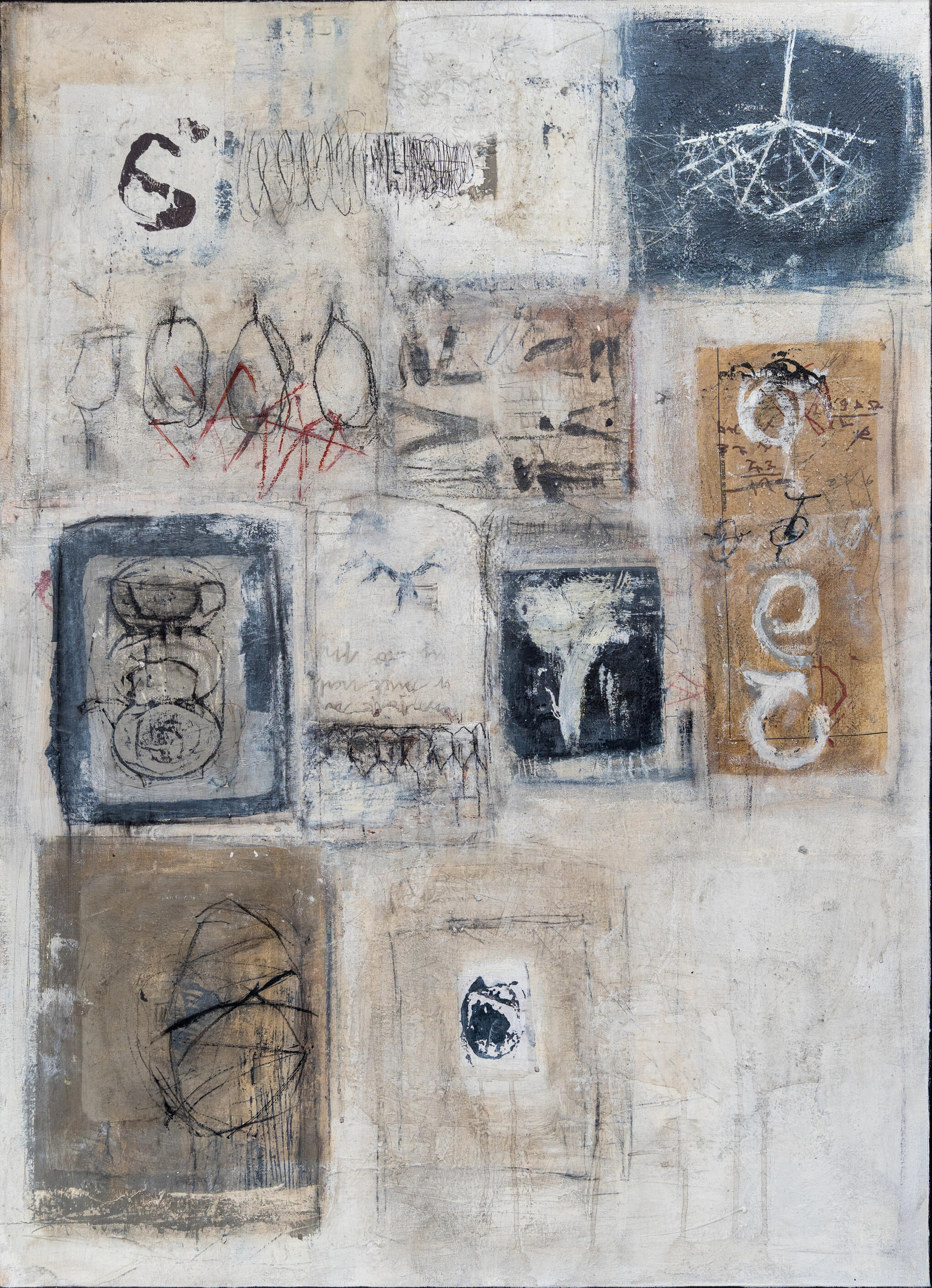The Architecture of Unspoken | Mixed Media on Canvas | 110 X 80 cm