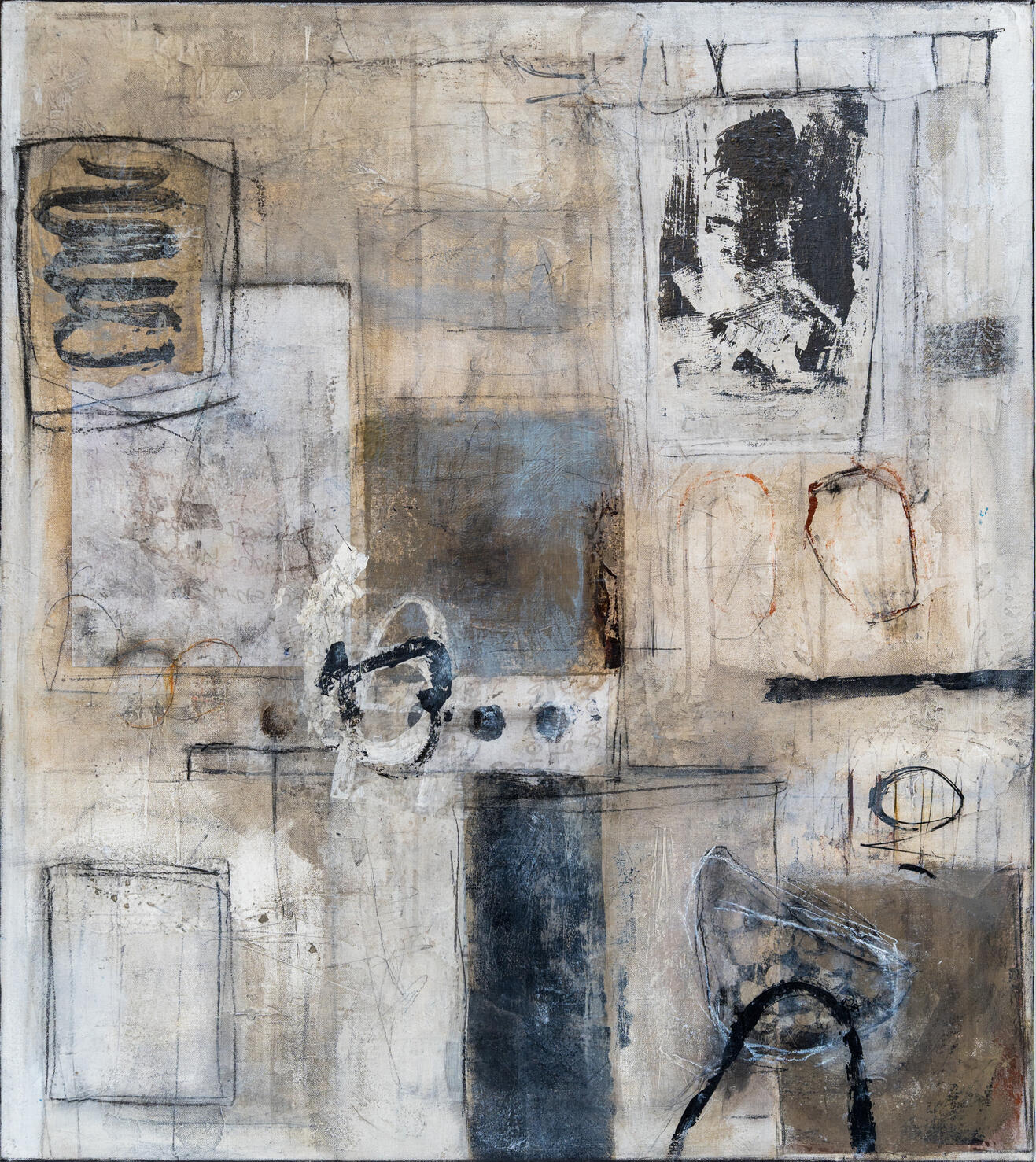 Ephemera: A Drift of Moments | Mixed Media on Canvas | 80 X 90 cm