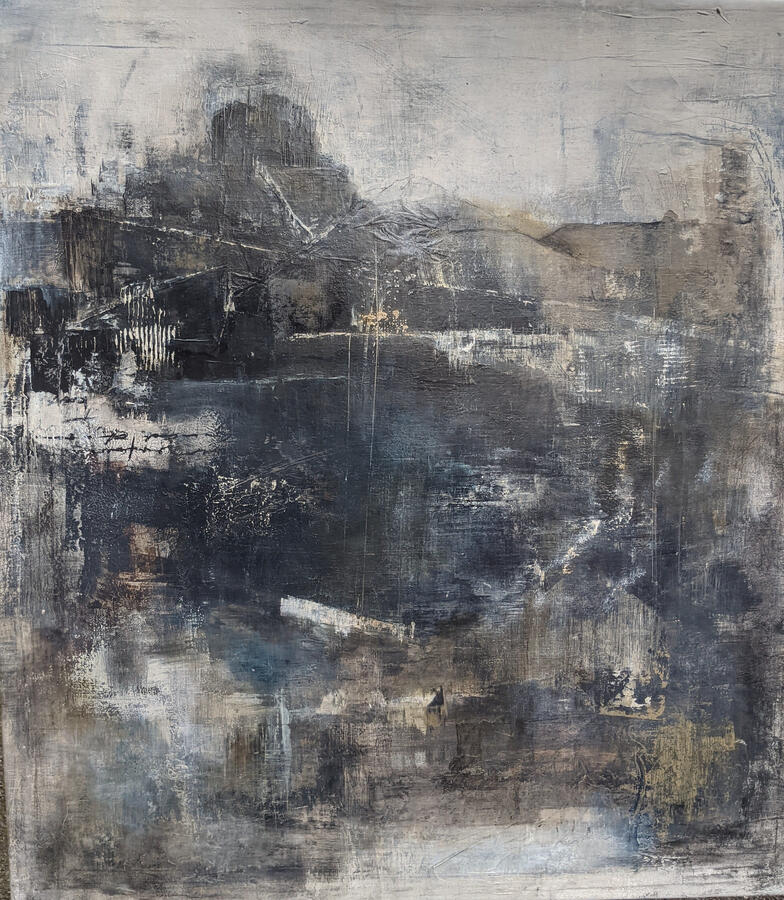 The Castle's River Mixed media on canvas 80 x 90 cm €2,200 Studio Price €1,560