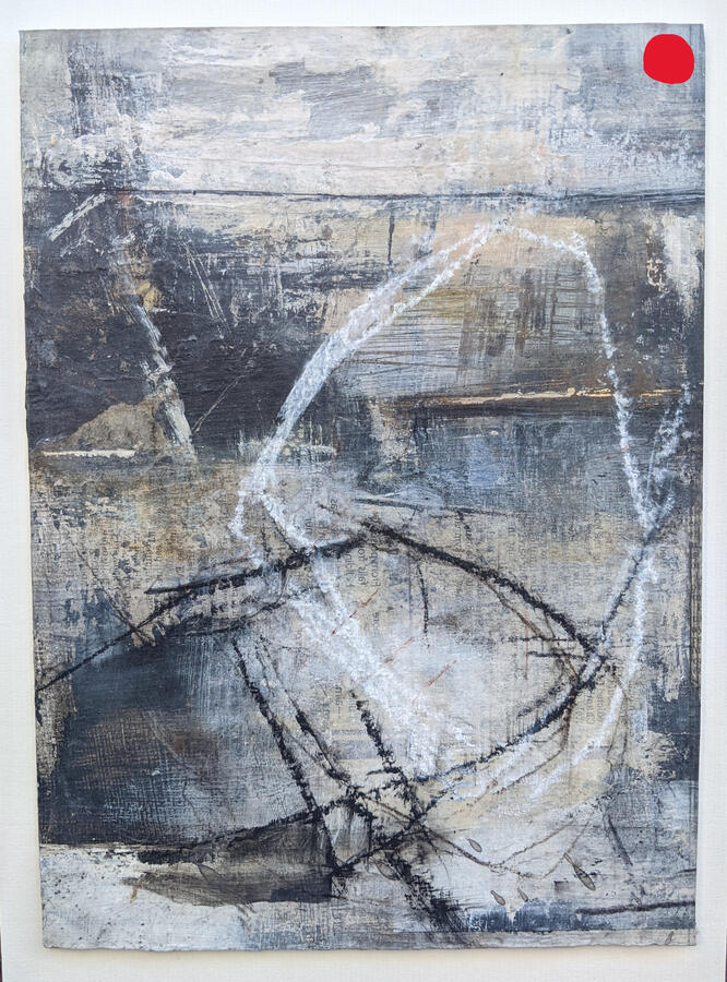 (SOLD) I Don't Mind the Rain II. Mixed media on paper 18 × 26 cm €250 Studio Price €195